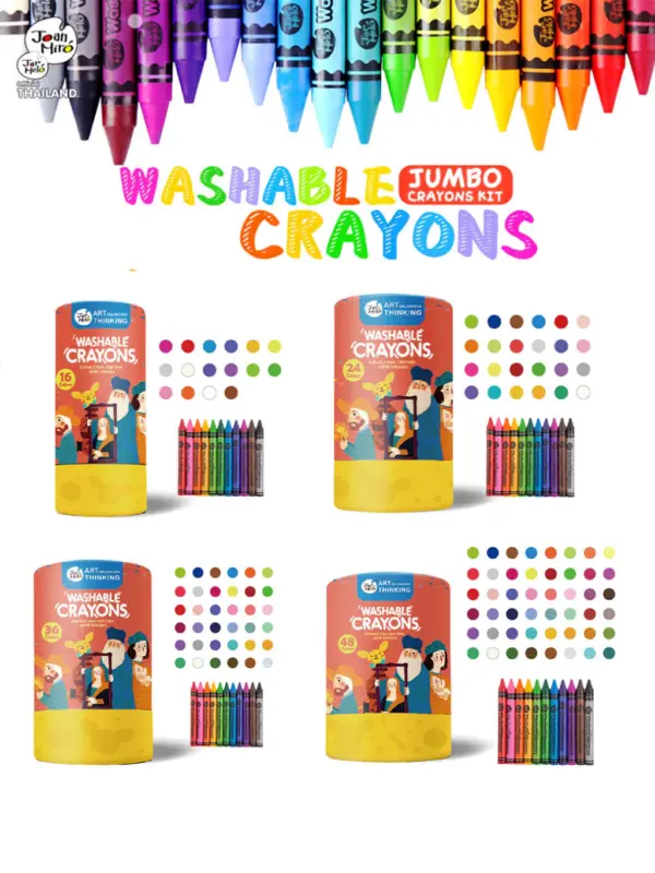 Joan Miro Washable Crayons ของเล่น สีเทียนสำหรับเด็ก ปลอดสารพิษ เสริมพัฒนาการเด็ก 2-3 ขวบขึ้นไป